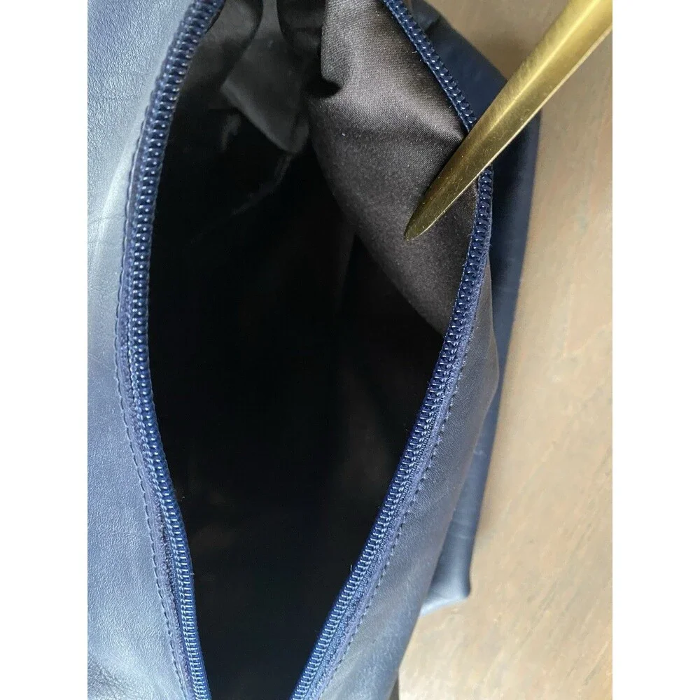 Guanti & Borse Genuine Leather Shoulder Bag Blue Italy La Guantaia Firenze Strap